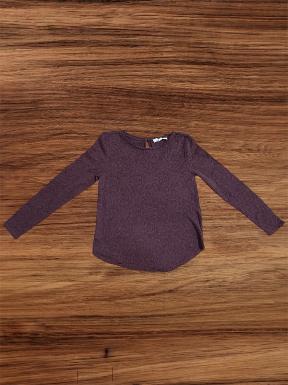 LOFT Deep Purple Lace Long Sleeve Top Size Small